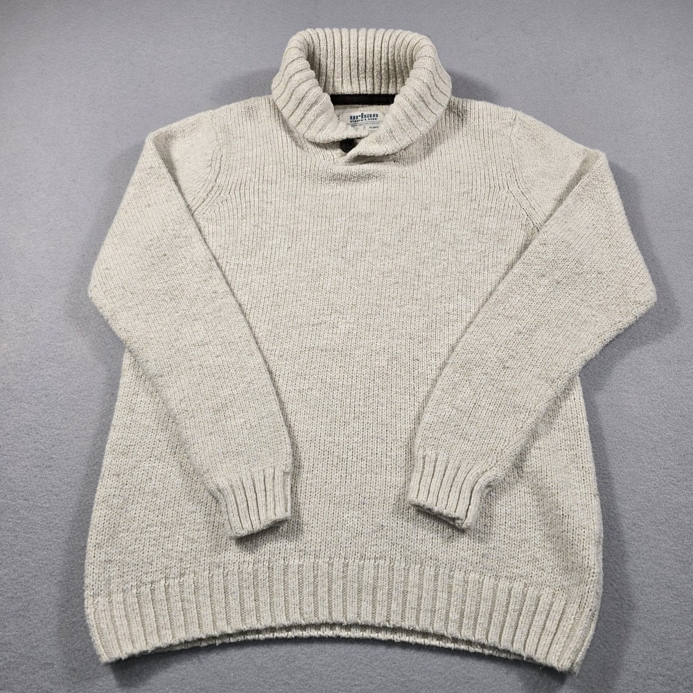 Urban Pipeline Mens XL‎ Oatmeal Beige Sweater Shawl Collar Button Knit Pullover - Picture 2 of 9